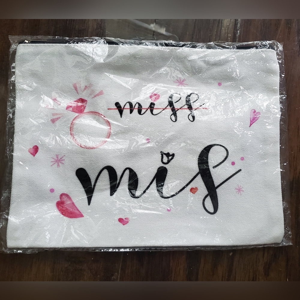 Bridal "Miss (to) Mrs" Canvas Cosmetic Bag